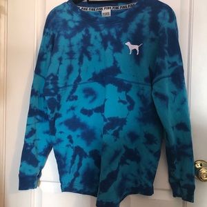 pink vs blue tie dye crewneck sweatshirt